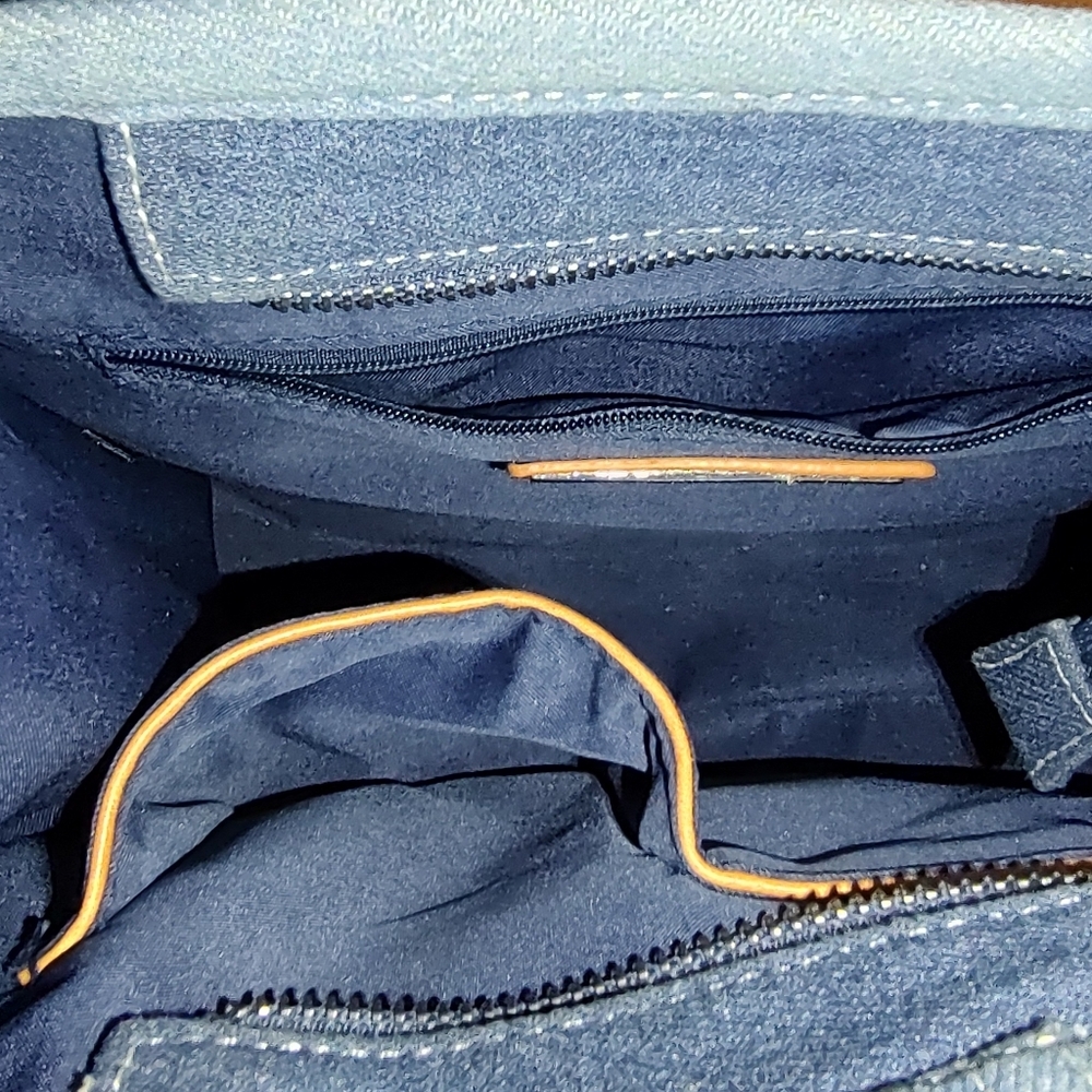 Antik Kraft Small  Denim Colorblock Tote. - Picture 7 of 11